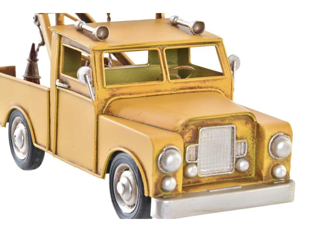 Auto con gru decorazione in metallo 25,5x11x12 in 2 modelli assortiti