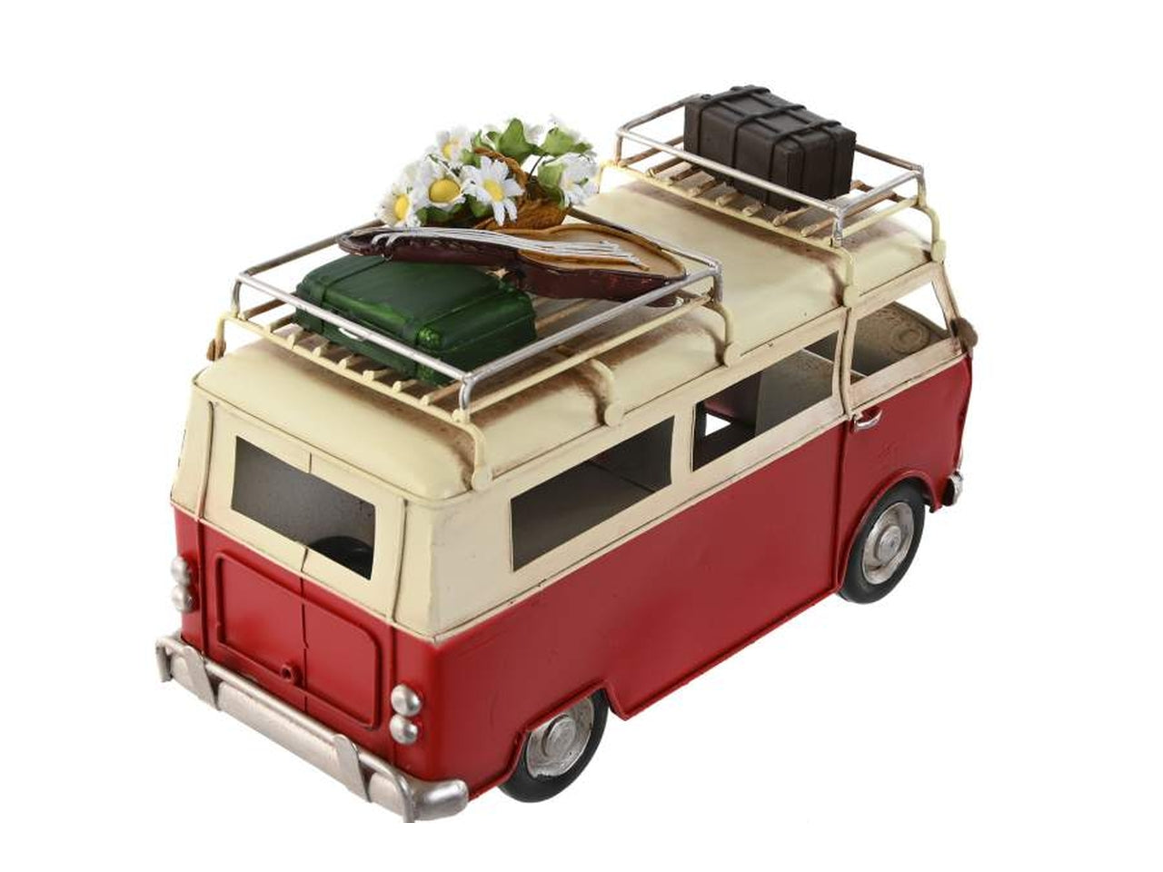Auto bus decorazione in metallo 25x12x17cm in 2 modelli assortiti