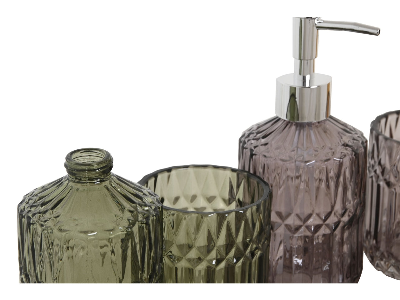 Set da bagno composto da 3 cristallo abs in 3 modelli assortiti