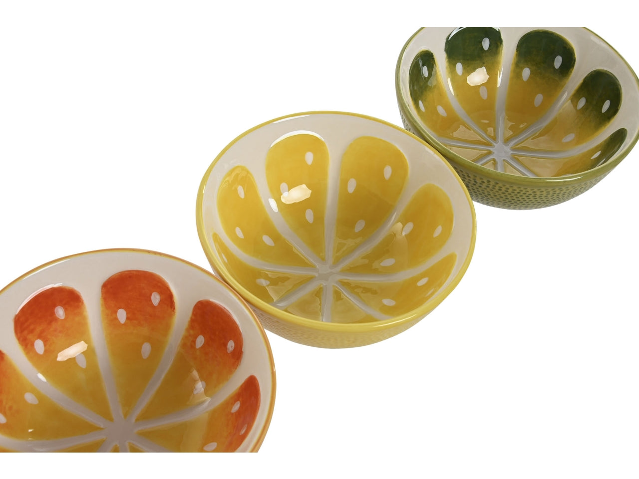 Ciotola limone in gres porcellana 16x16x7  in 3 modelli assortiti