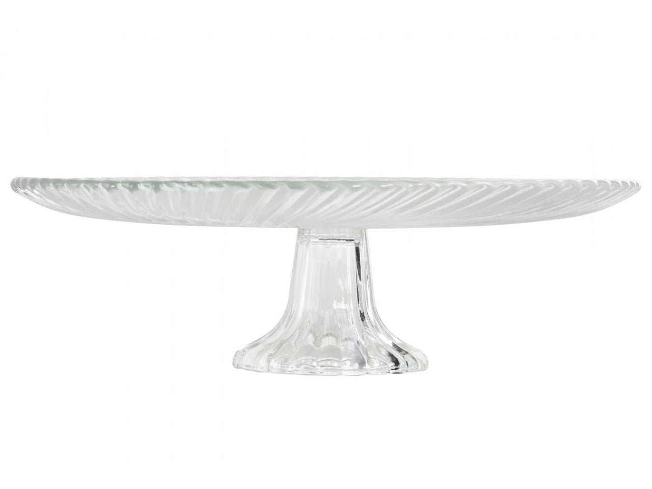 Alzatina in cristallo grattato 26x26x8 trasparente