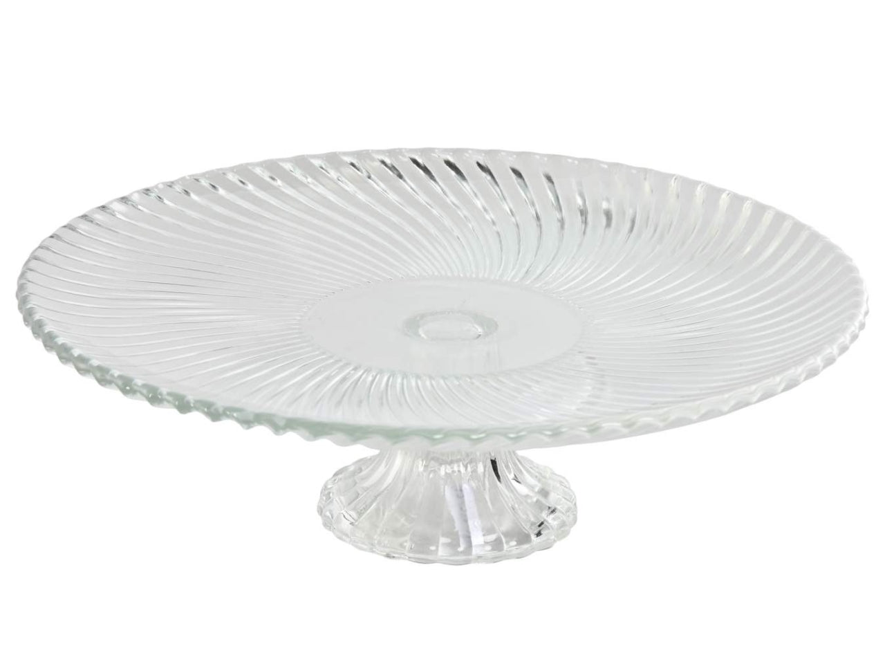 Alzatina in cristallo grattato 26x26x8 trasparente