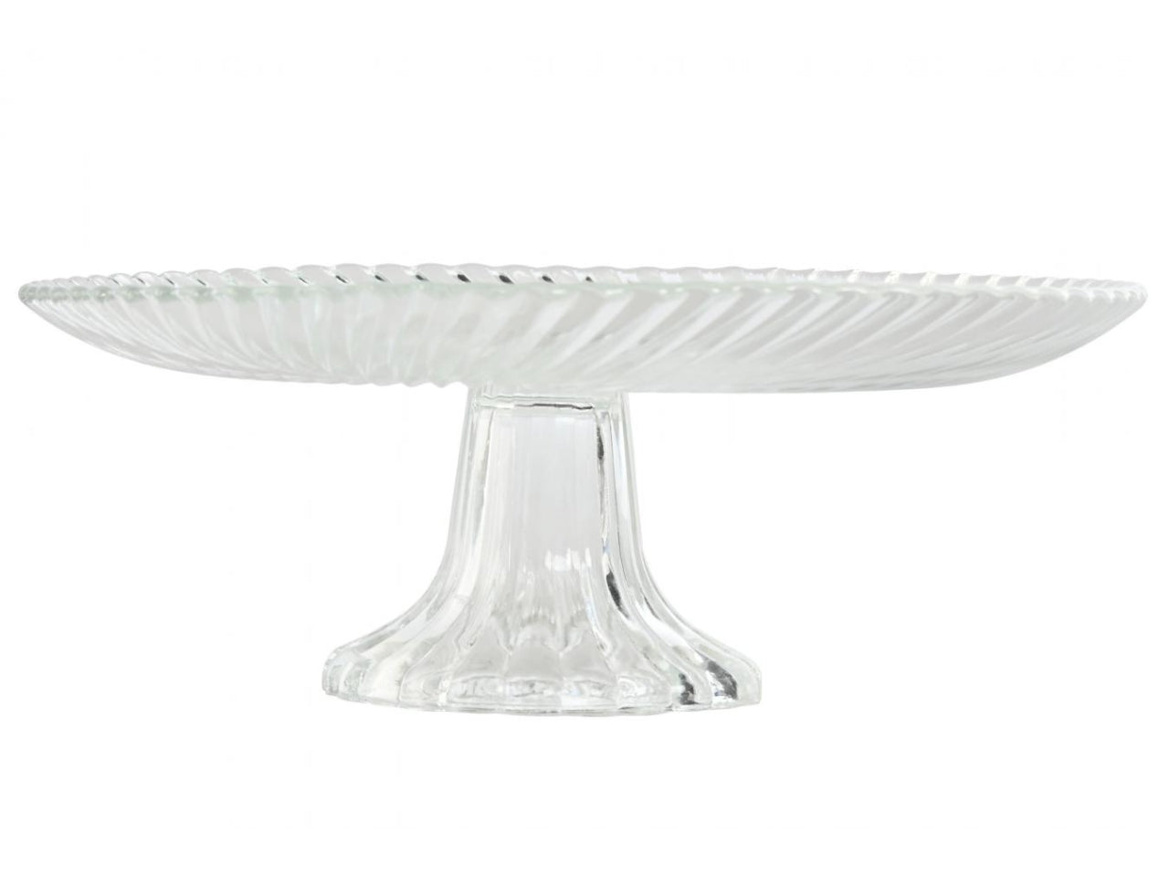 Alzatina in cristallo grattato 20,5x20,5x7,5 transparente