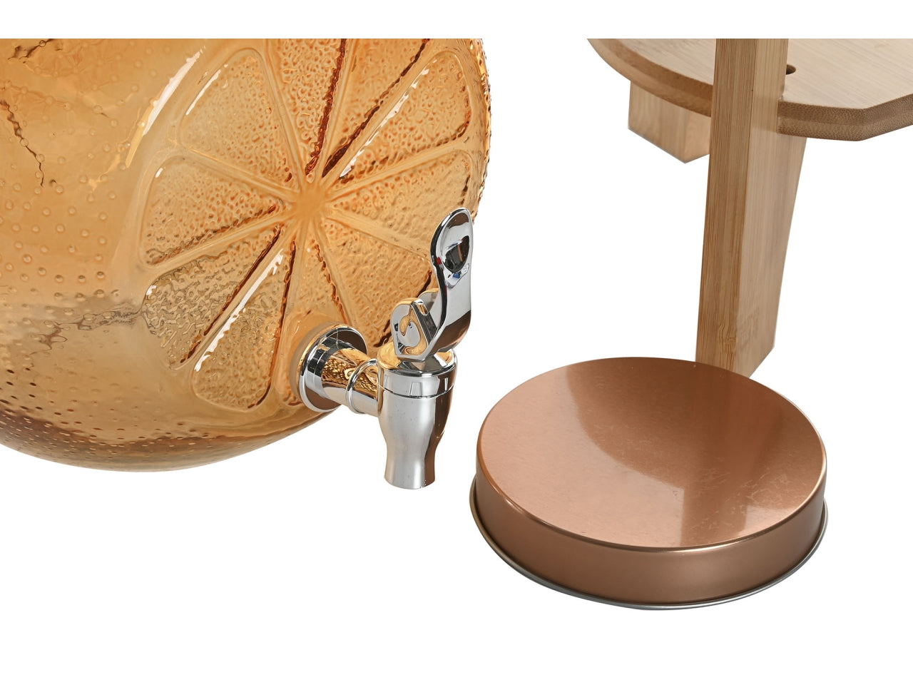 Dispenser bibite cristallo e bambu 5l