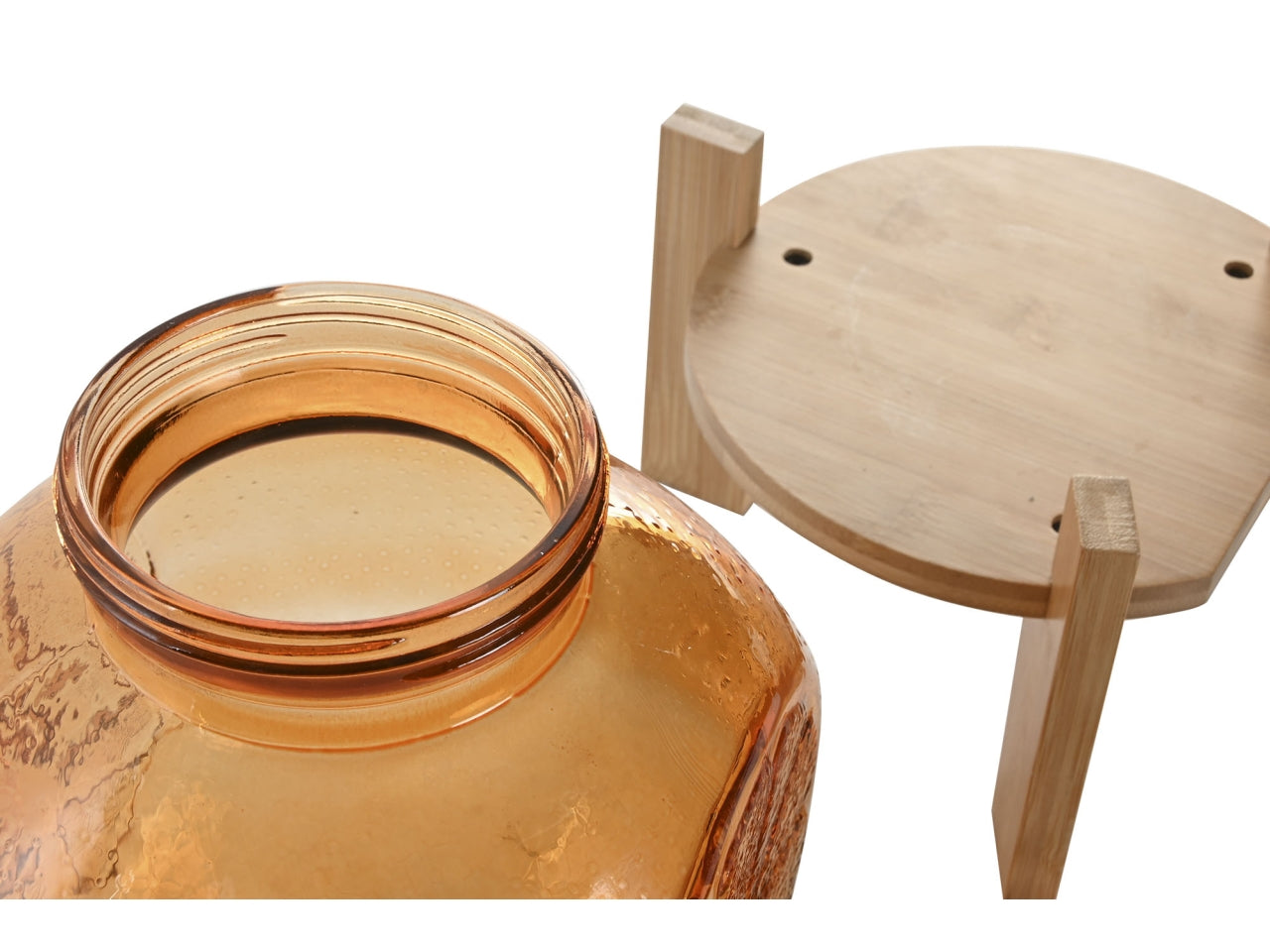 Dispenser bibite cristallo e bambu 5l