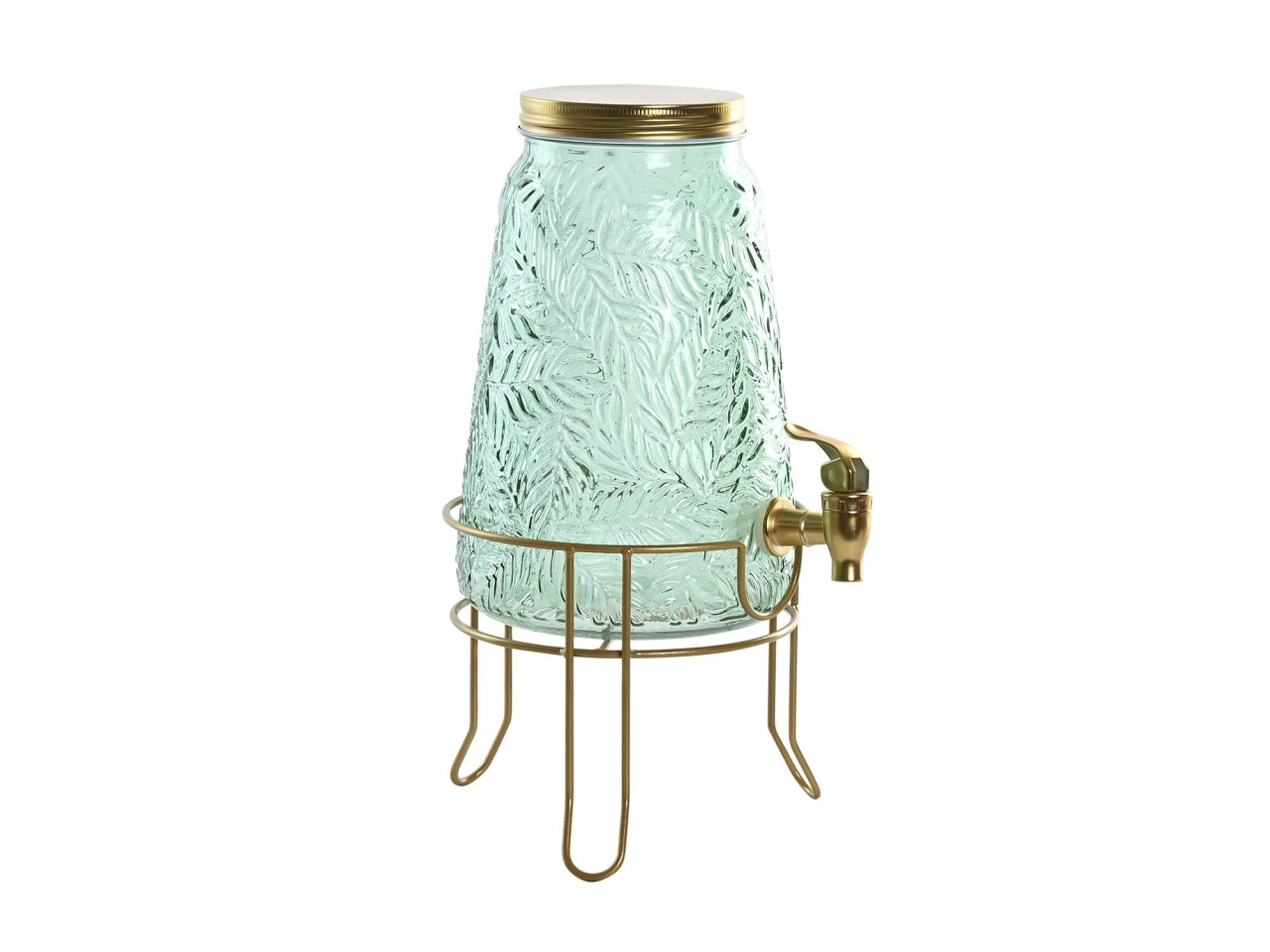 Dispenser bibite cristallo con decoro foglia 3,5l
