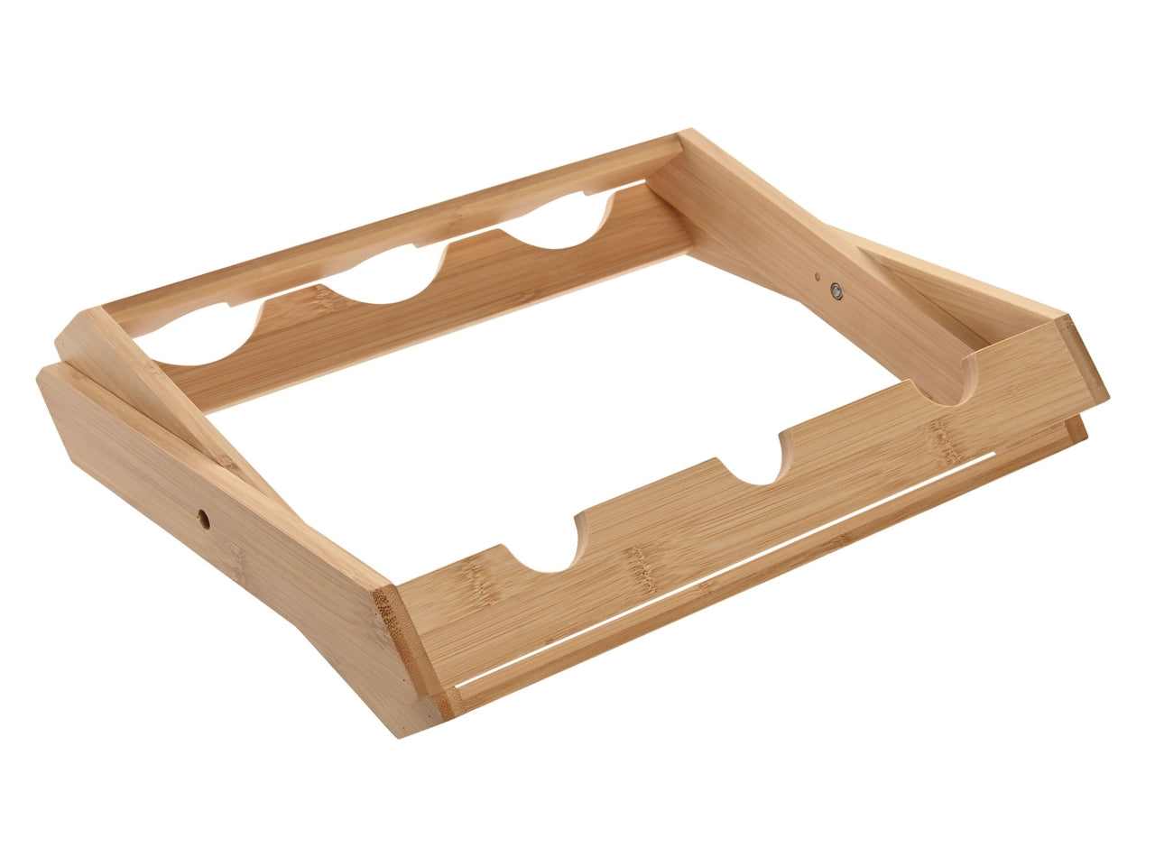 Portabottiglie in bambu' pieghevole per 6 bottiblie 35,5x20x29,5cm
