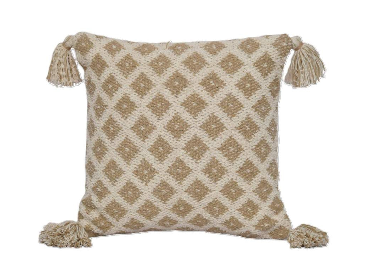 Cuscino in cotone iuta 45x45cm di colore beige