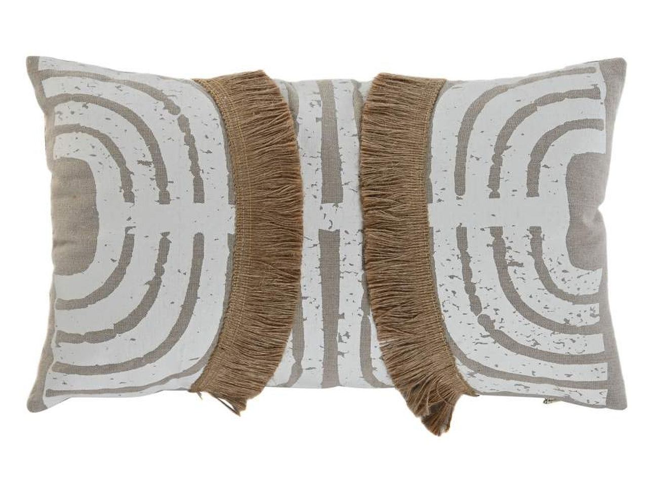 Cuscino in cotone iuta 50x8x30cm di colore bianco