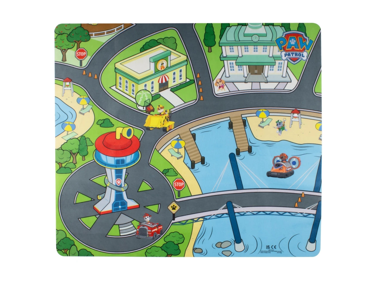 Paw patrol tappetino in feltro con veicolo