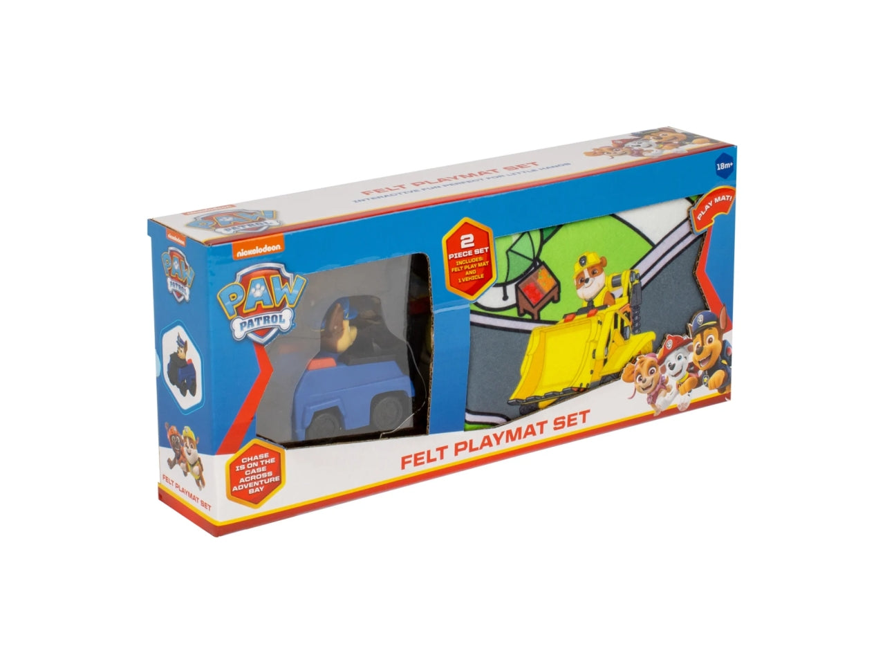 Paw patrol tappetino in feltro con veicolo