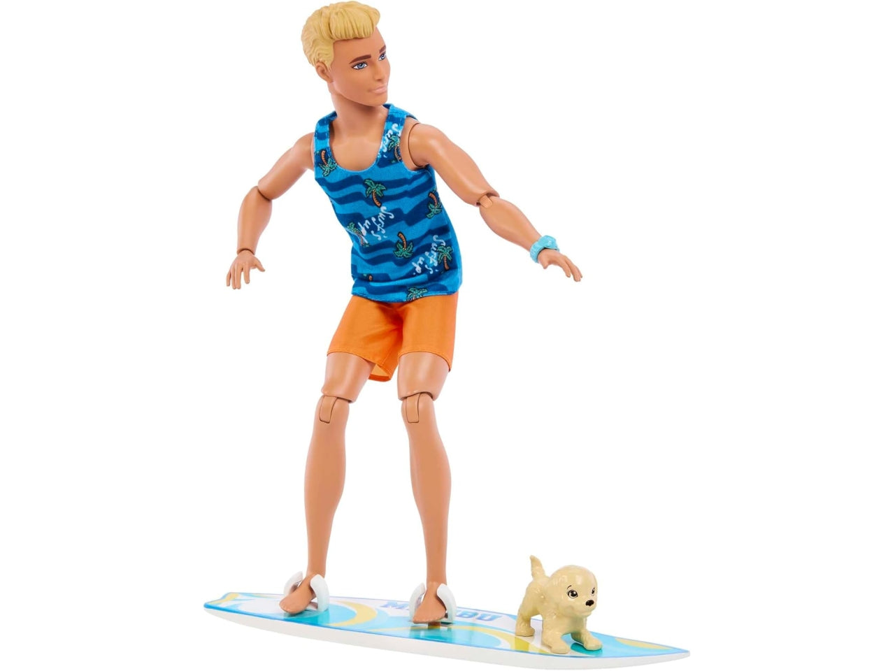 Barbie Ken con tavola da serf e cagnolino