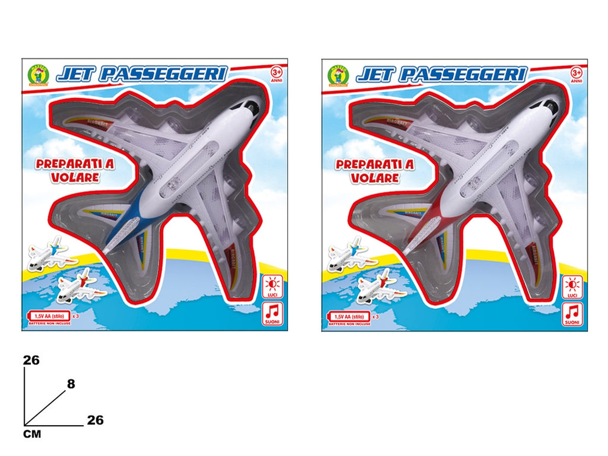 Jet passeggeri con luci e musica