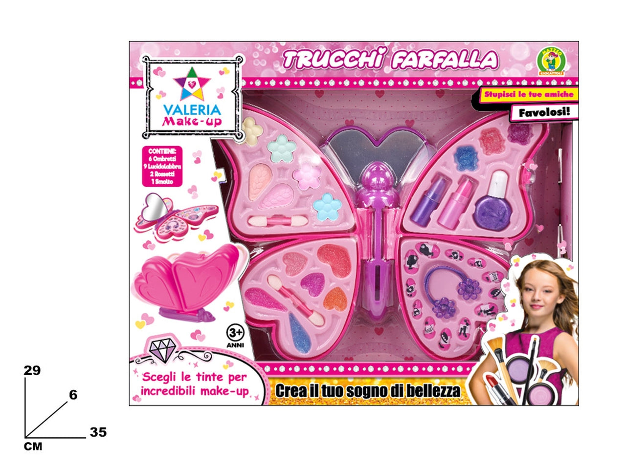 Cofanetto farfalla con trucchi