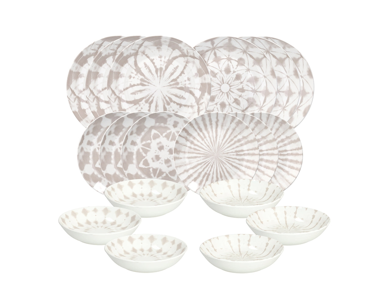 Servizio da 18 piatti Madison Mallorca in porcellana decorata beige