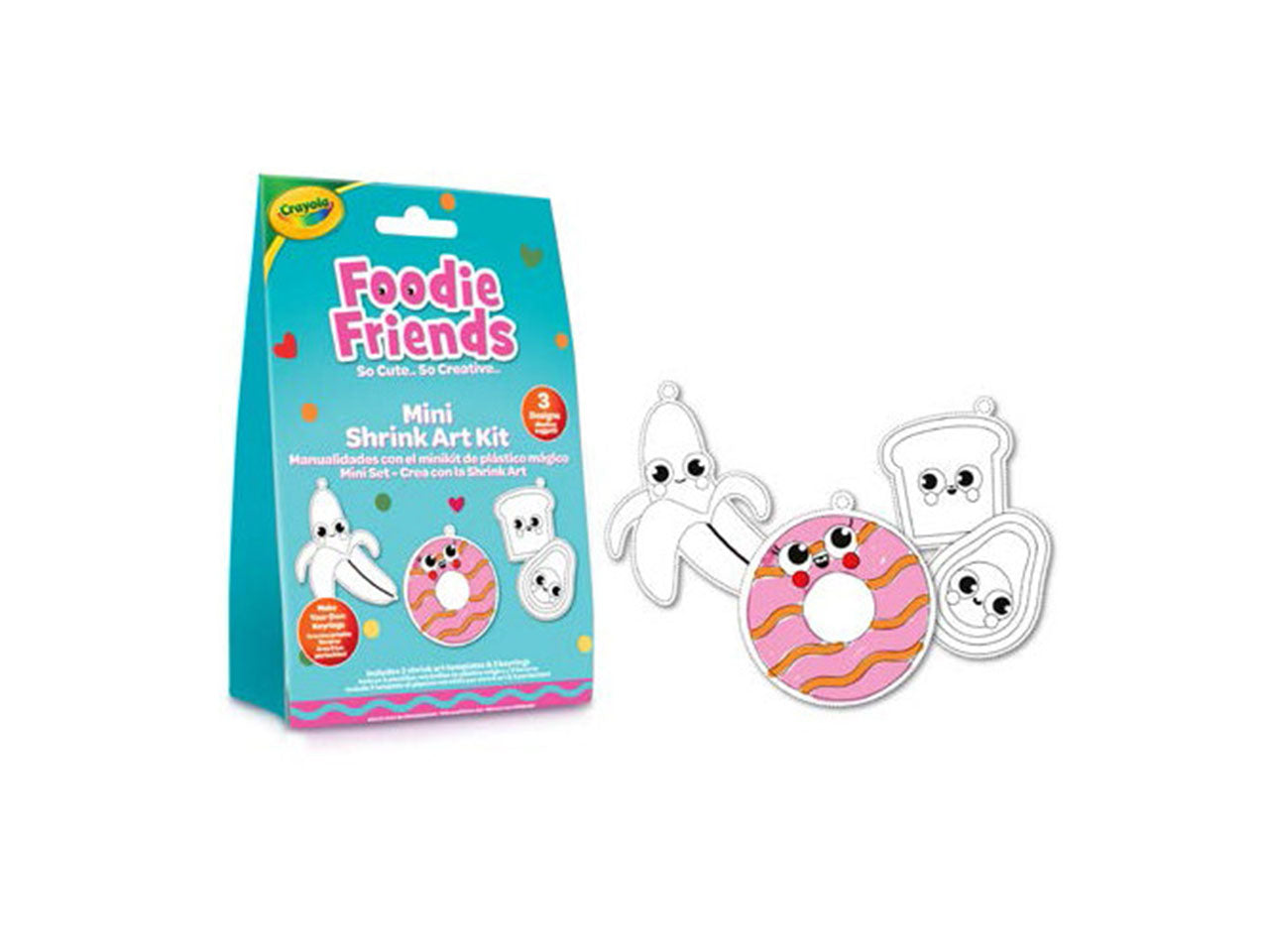 Mini set crea con la shrink art foodie friends