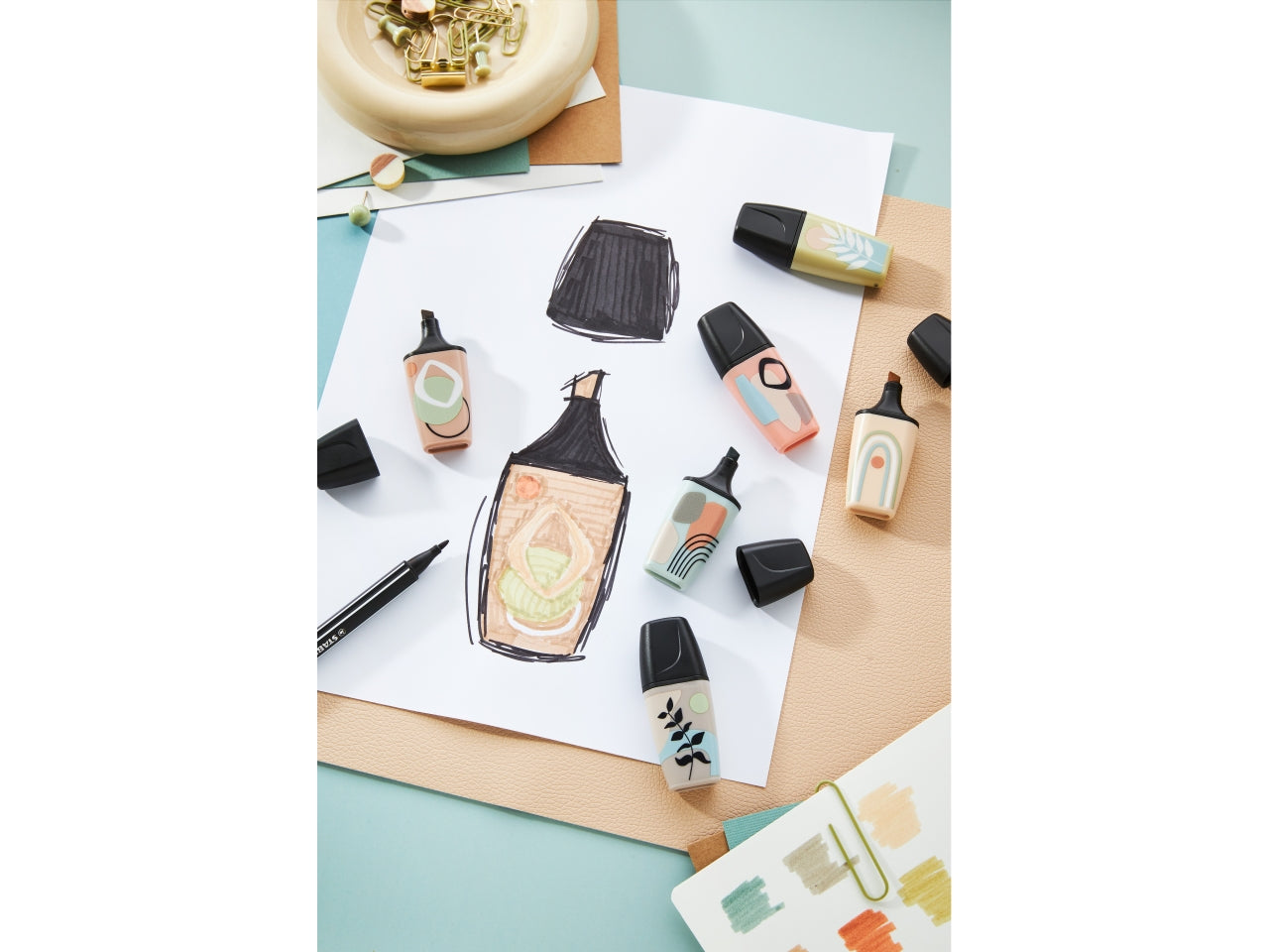 Stabilo boss evidenziatori mini naturevibes astuccio in cartone da 5 colori