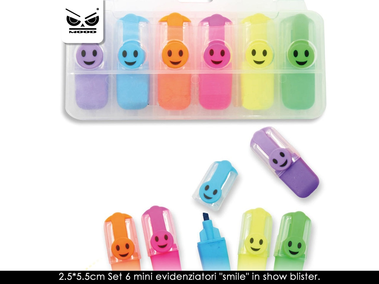 mini evidenziatori smile Set 6 evidenziatori