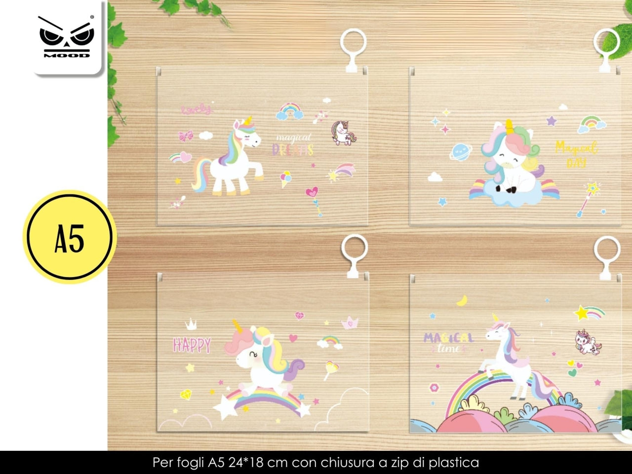Busta trasparente unicorn misura m
