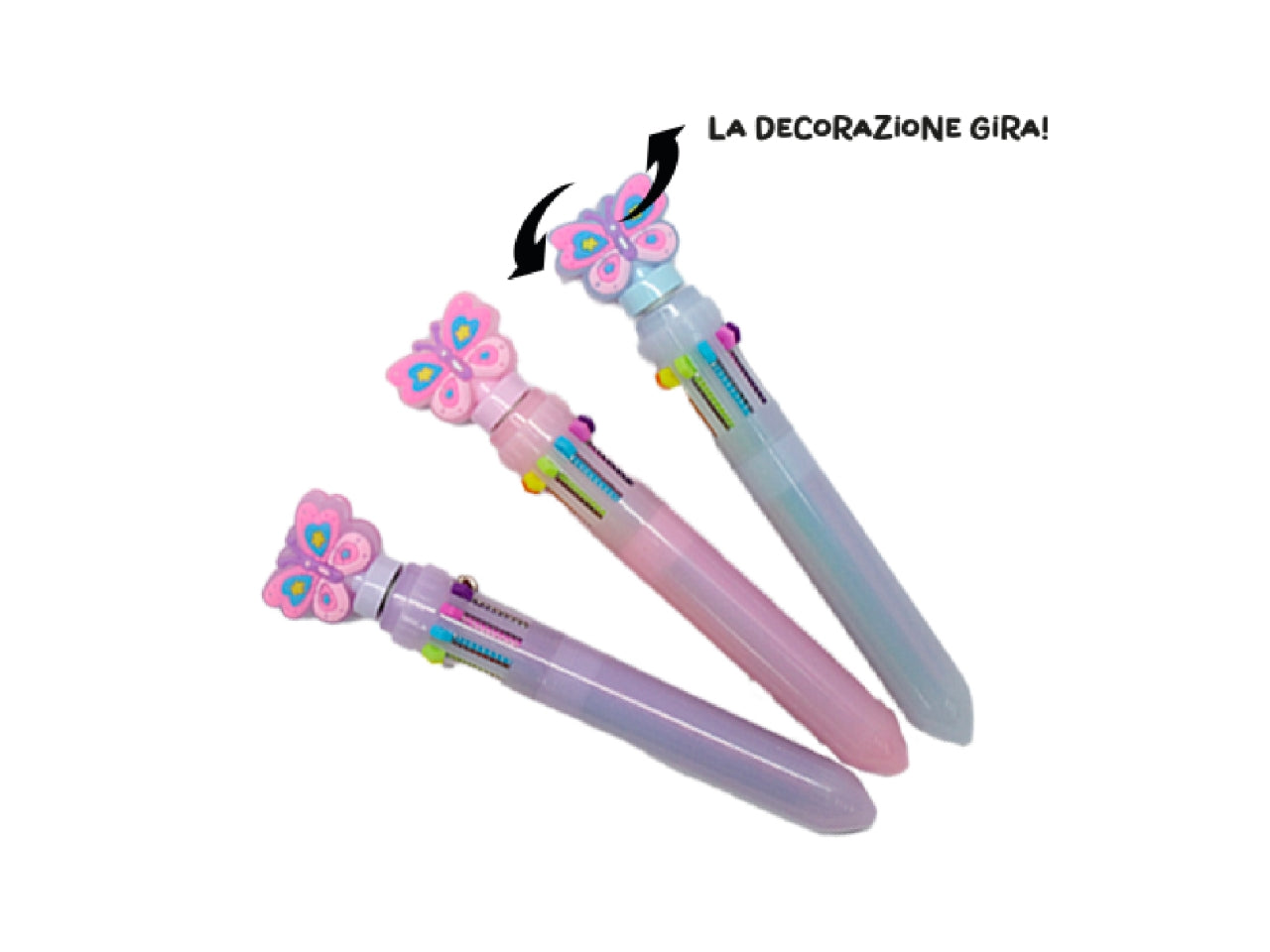 Penna 10 colori farfalla con spinning