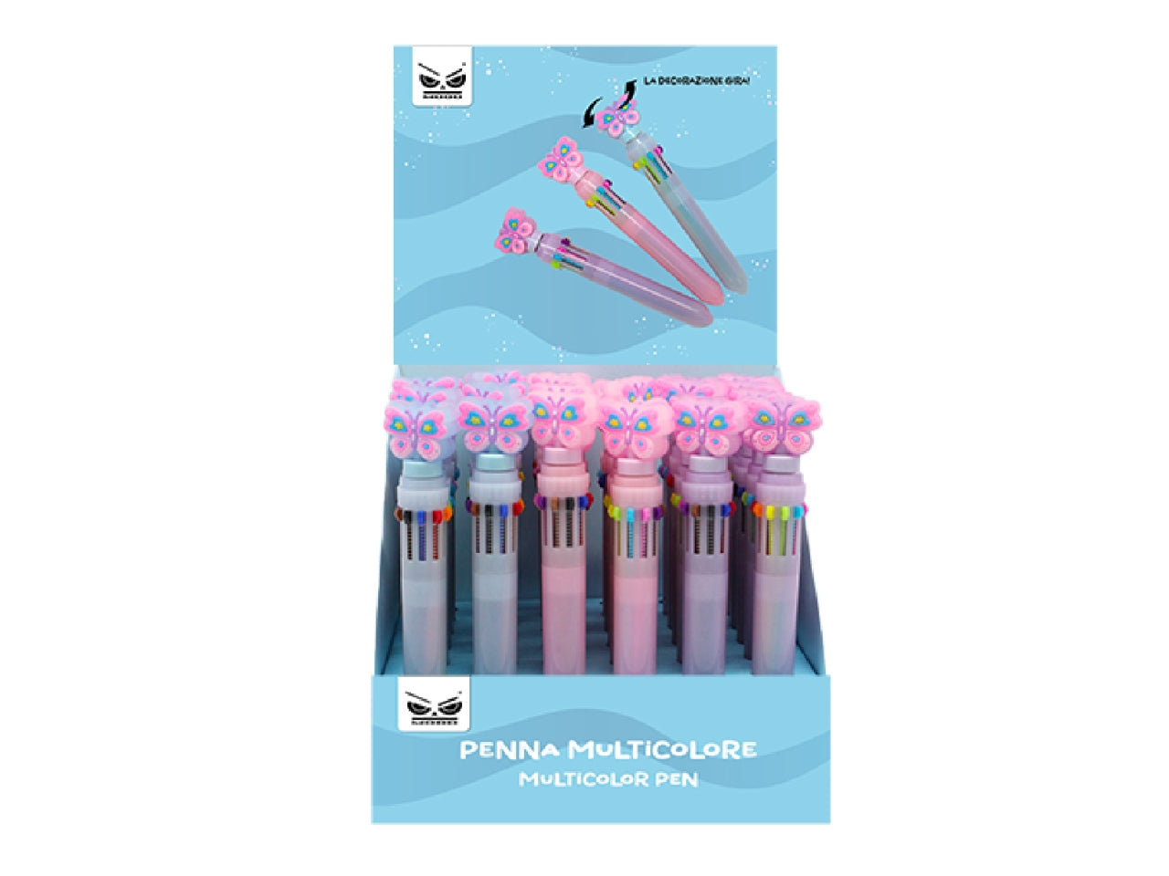 Penna 10 colori farfalla con spinning
