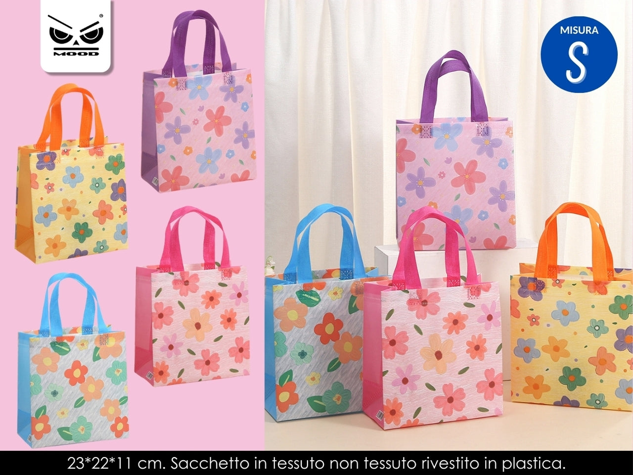 Sacchetto in tessuto fiori misura small
