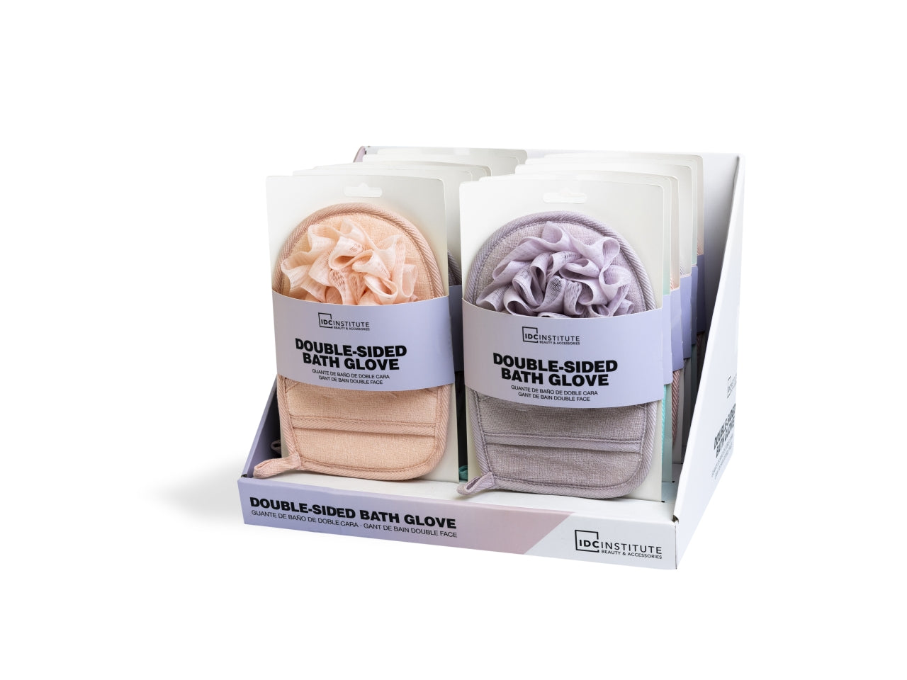 Idc institute guanto da bagno double face colori assortiti