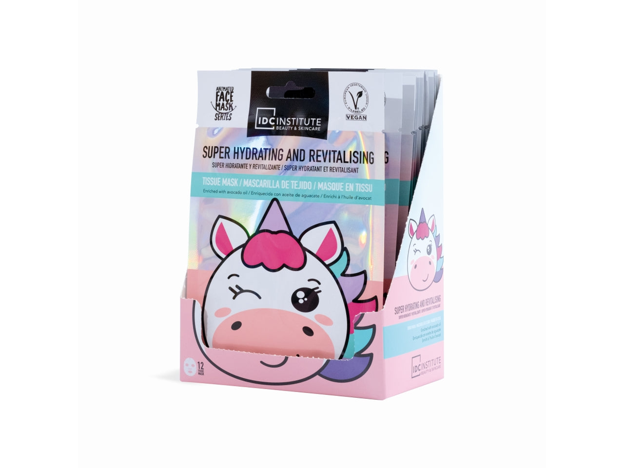 Idc institute unicorn maschera viso in tessuto idratante e rivitalizzante