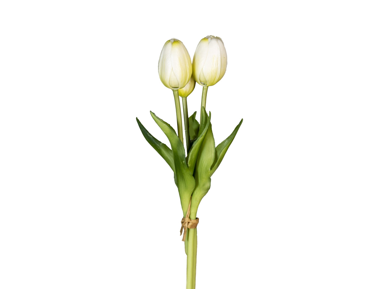 Mazzetto tulipani real touch 50cm con 3 fiori e 2 boccioli azzurro lavanda