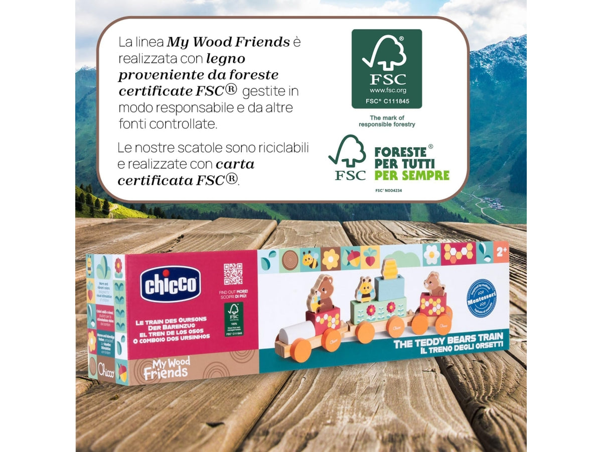 Chicco gioco legno treno degli degli orsetti