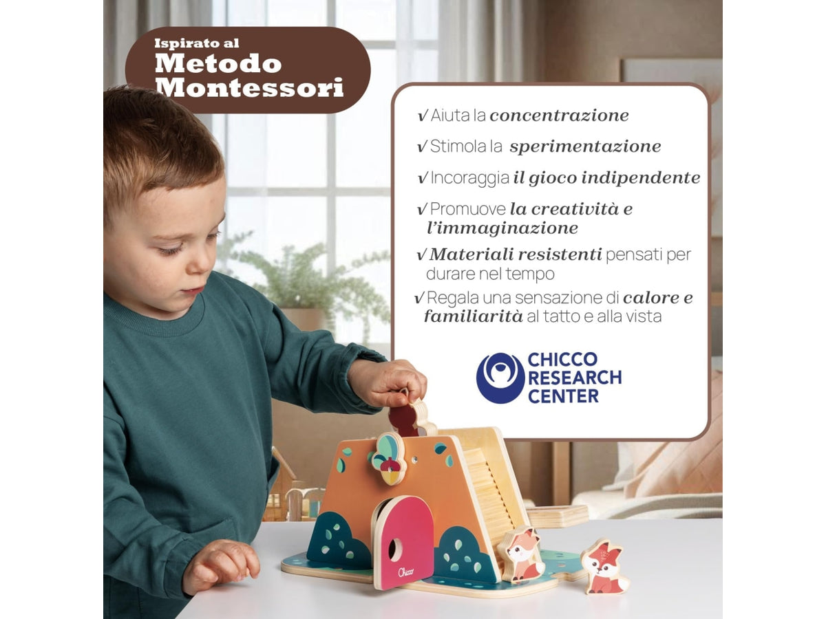 Chicco gioco legno tana delle volpi