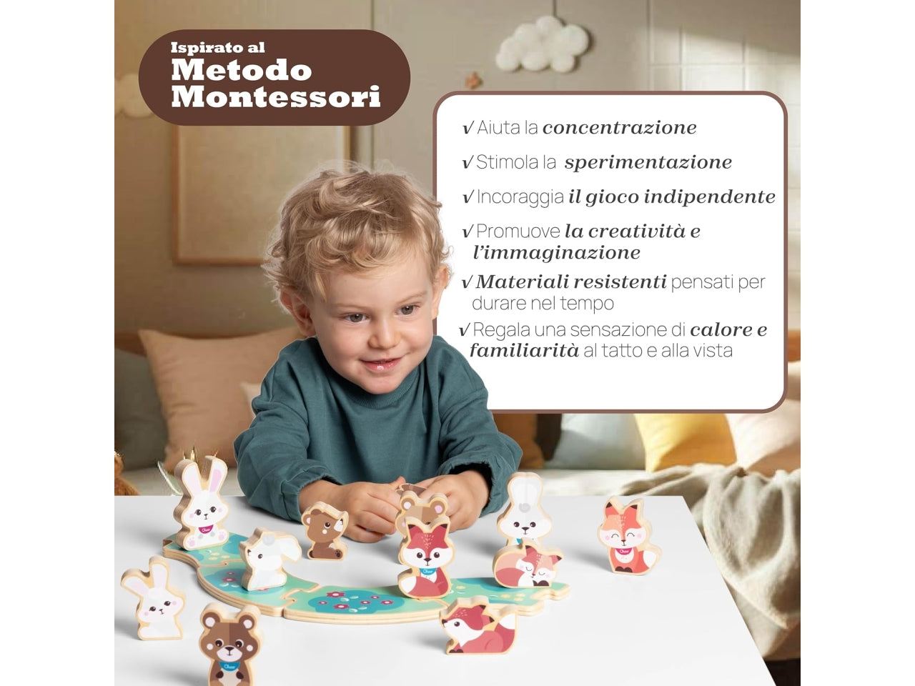 Chicco gioco legno set 2 conigli papa'