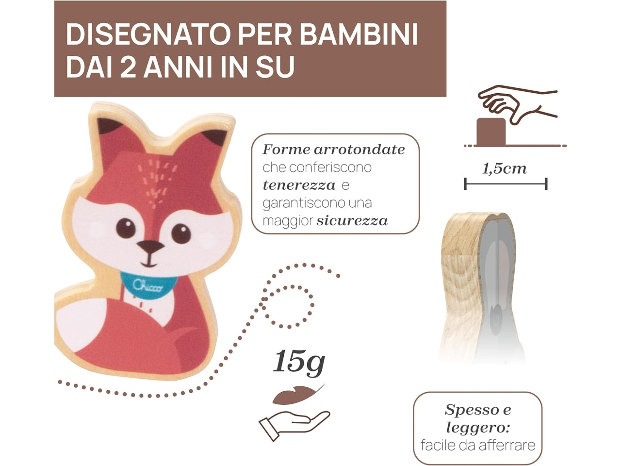 Chicco gioco legno set 2 volpi papÃ 