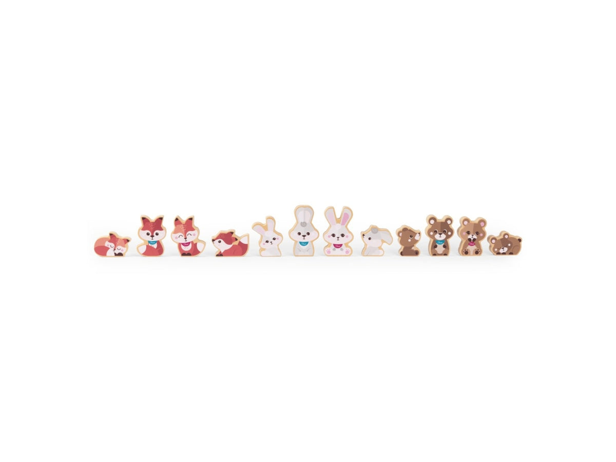 Chicco gioco legno set 2 volpi mamma