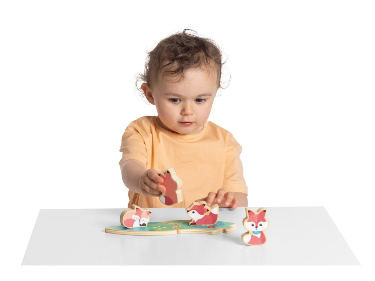 Chicco gioco legno set 2 volpi mamma