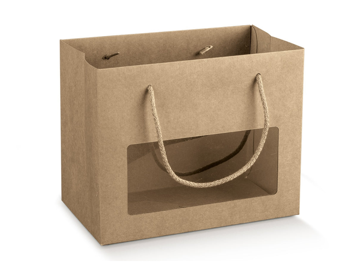 Shopper box avana con finestra in trasparente 24x14x19,5cm