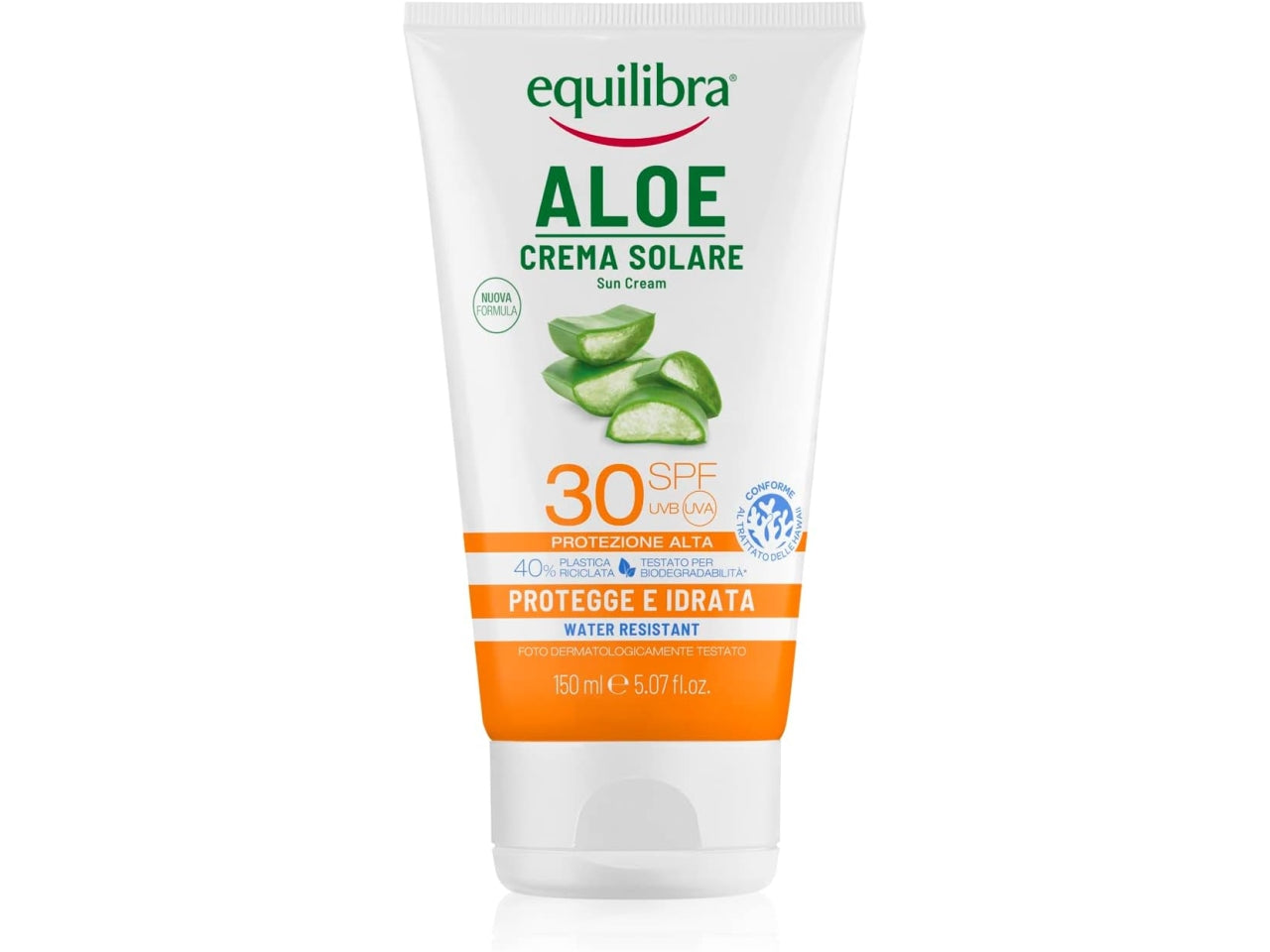 Equilibria aloe crema solare spf30 protegge e idrata resistente all'acqua