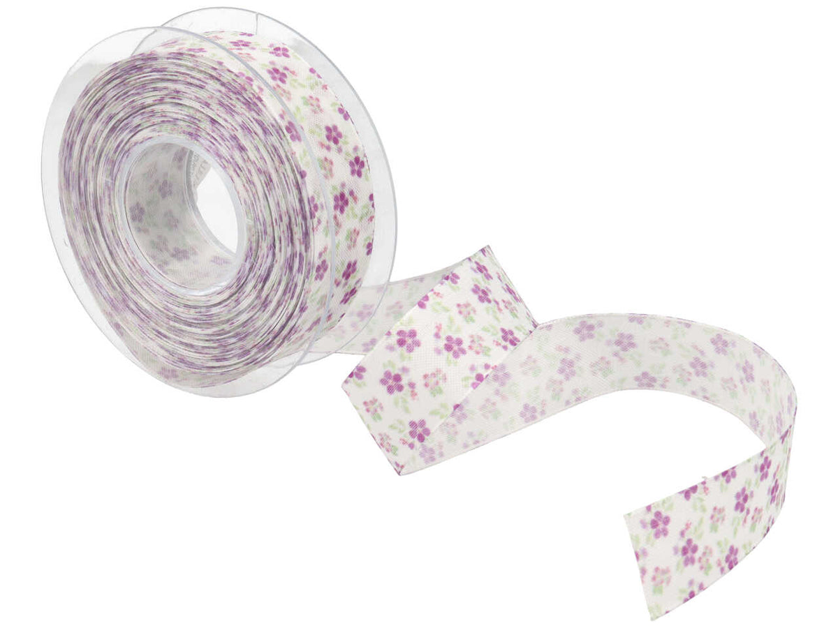 Nastro henry fiorellini lilla 25mmx15mt bianco