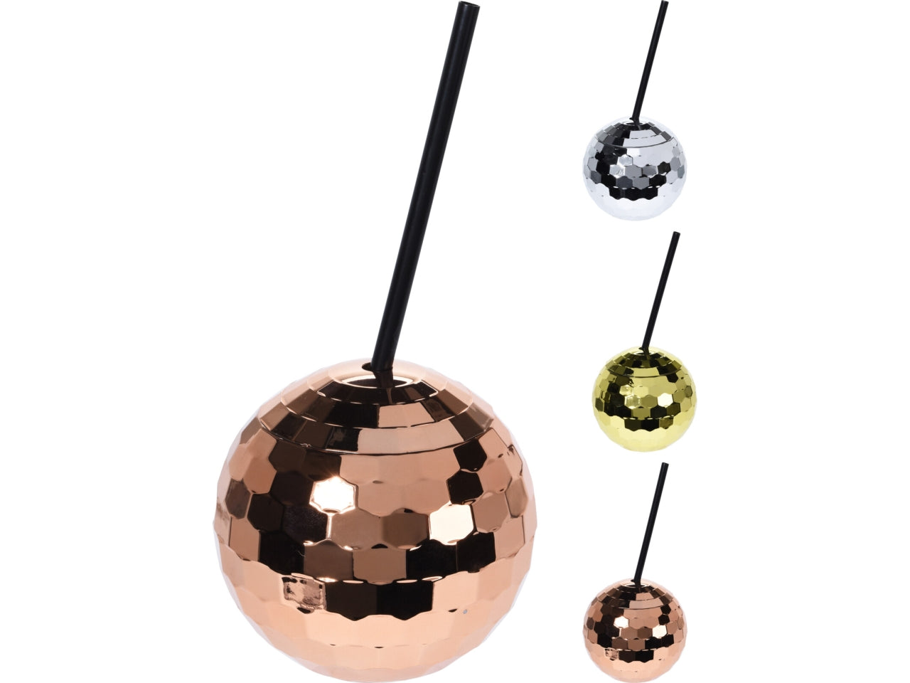 Bicchiere con cannuccia 12cm in 3 assortimenti