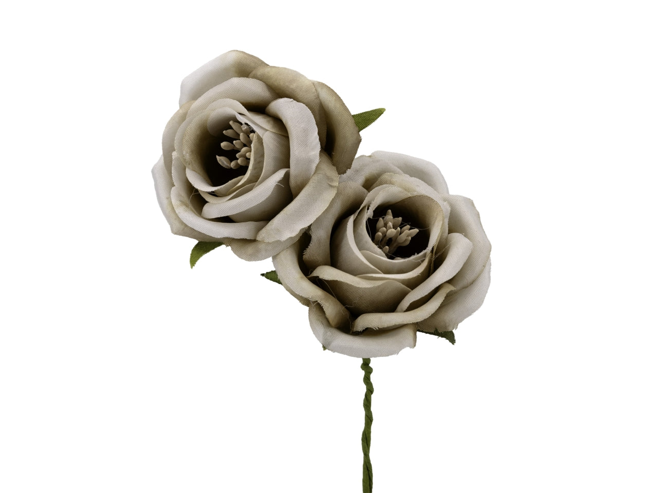 Confezione da 24 rose con pistilli d.5cm color beige