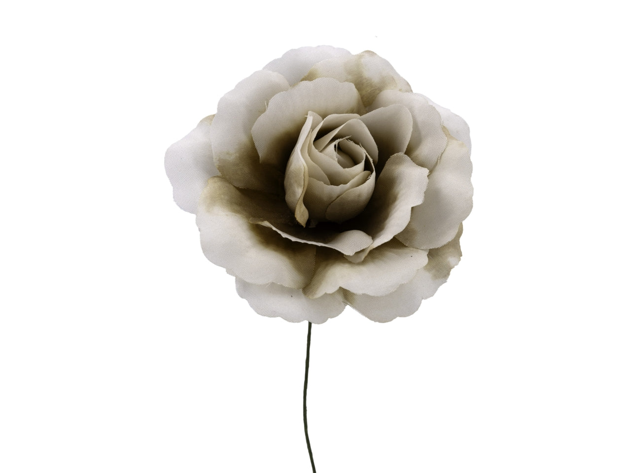 Confezione di 6 rose aperte d.8cm beige