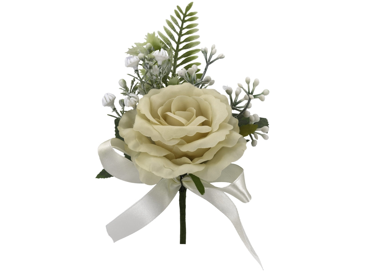 Confezione da 6 rose con gypsofila d.10cm beige