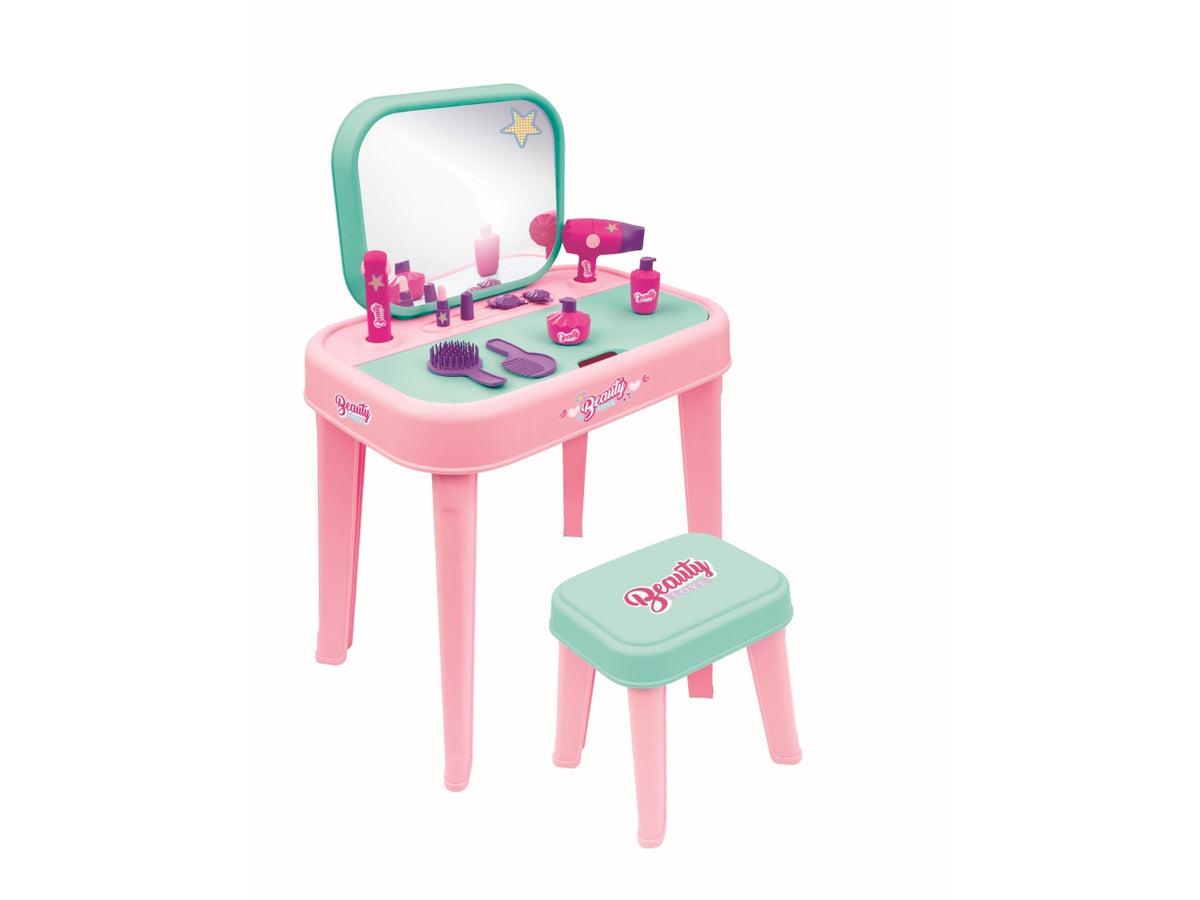 Specchiera beauty love con sgabello