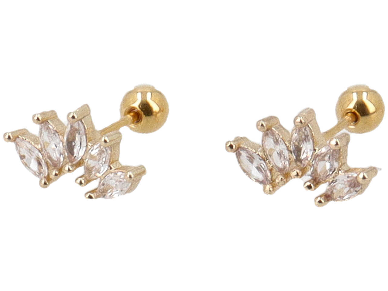 Orecchino piercing cresta 5 navette oro
