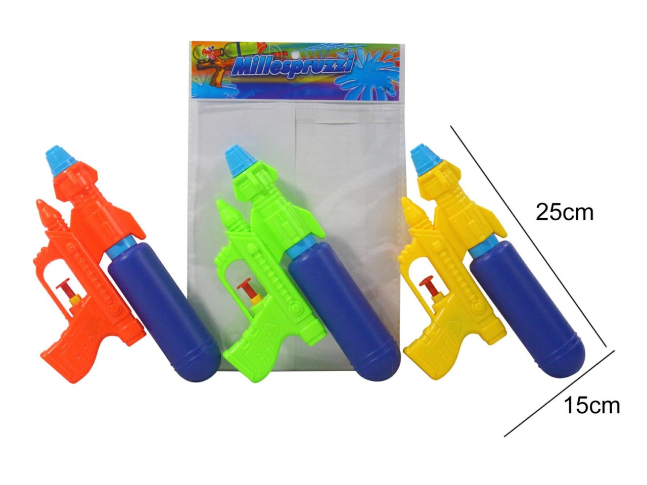 Pistola ad acqua 21cm in 3 colori assortiti
