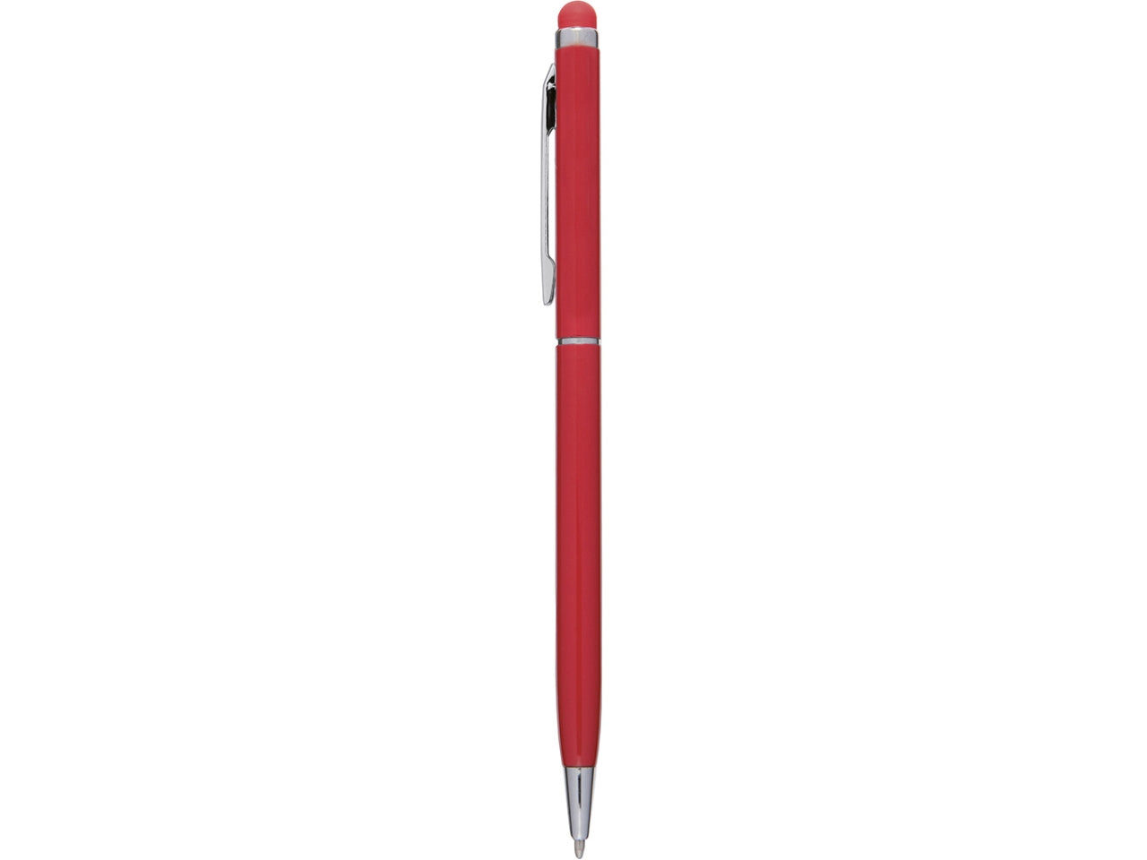 Penna a sfera con touch screen in alluminio color rosso