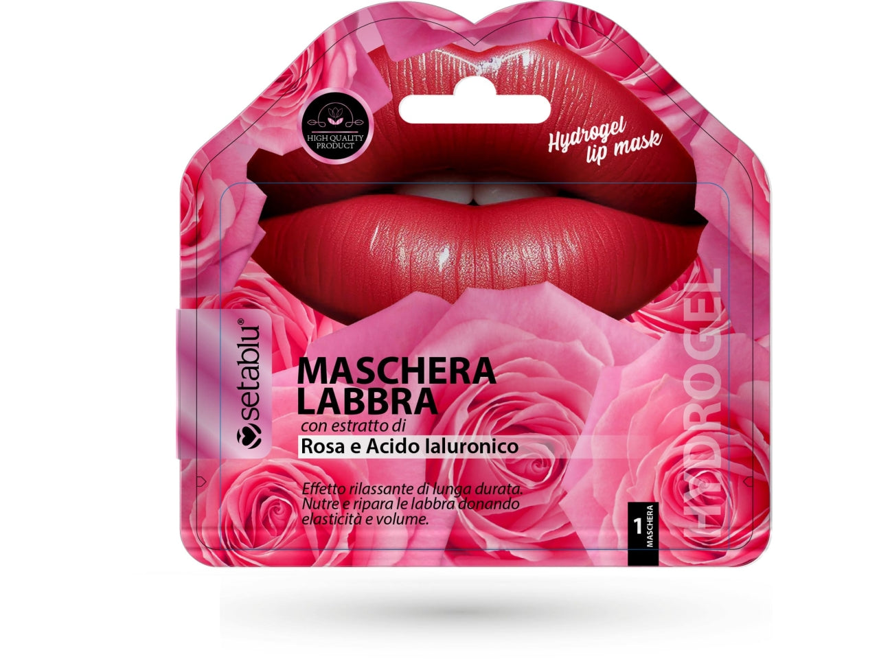 Maschera labbra hydrogel alla rosa