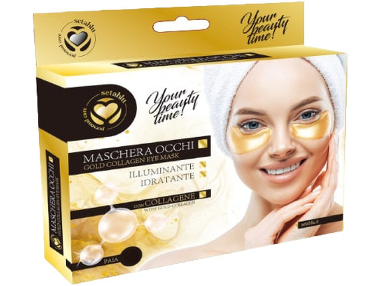 Maschera occhi gold 5 paia