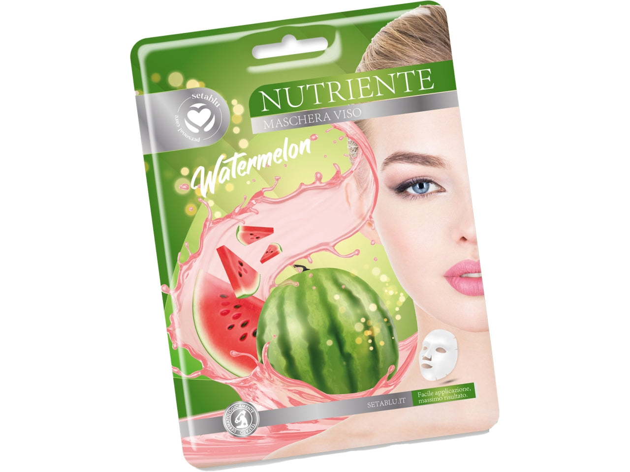Maschera viso in tessuto all'anguria