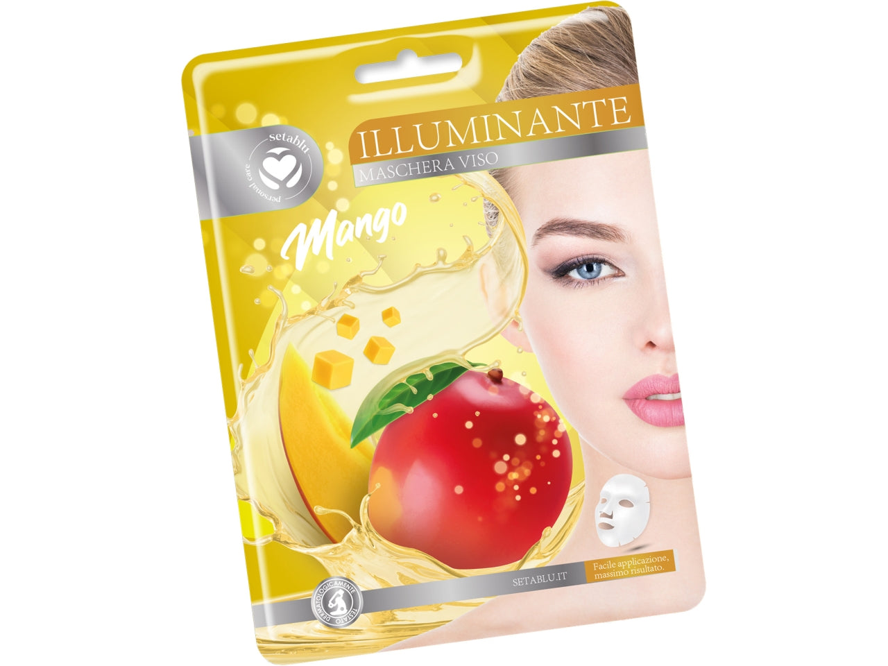Maschera viso in tessuto al mango